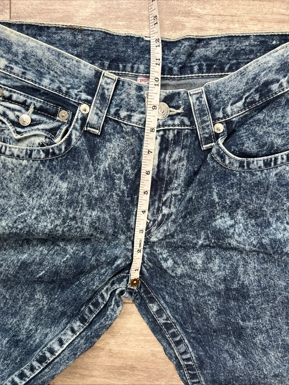 True Religion World Tour Acid Wash Men’s 32X32 Ricky Flap Straight Jeans NWT